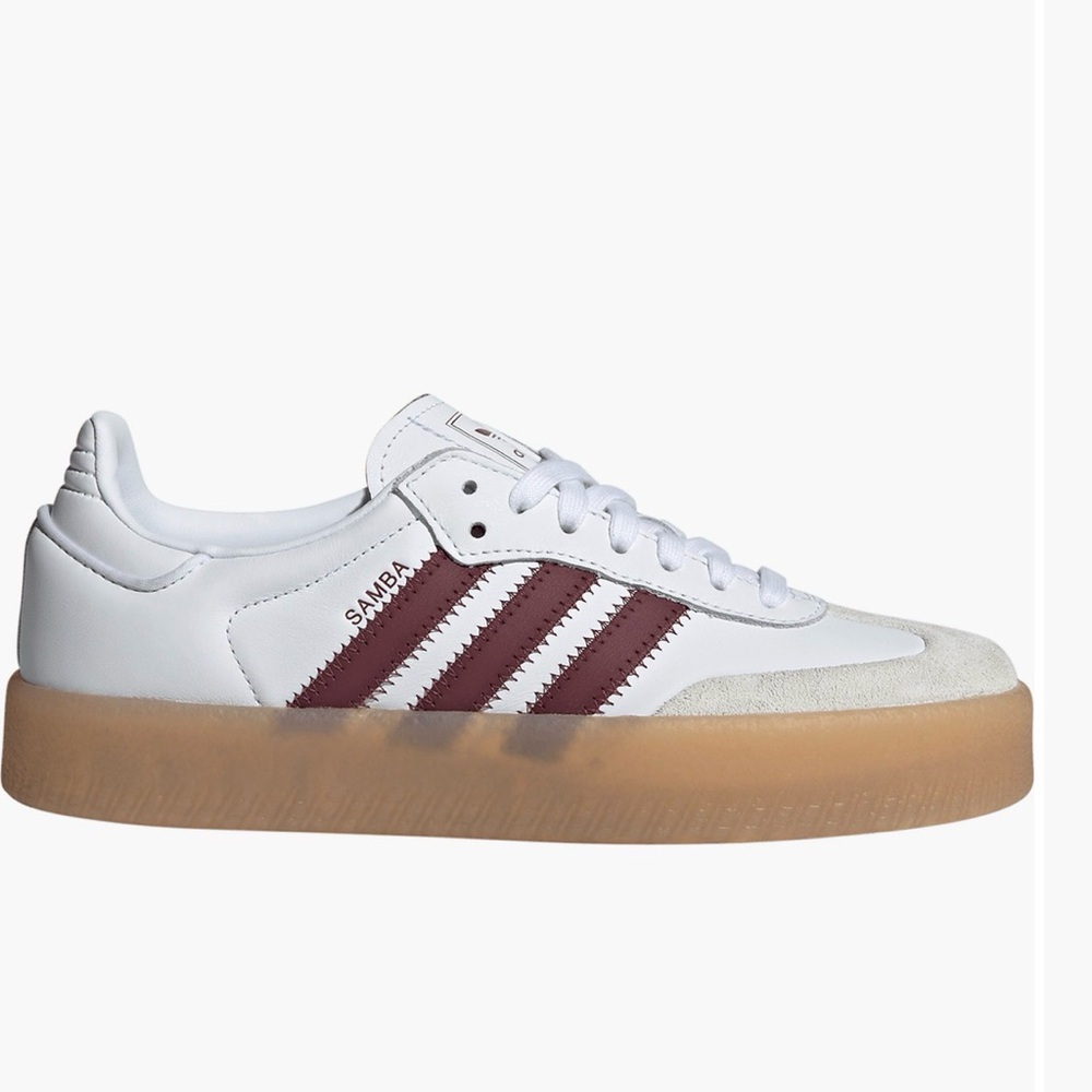 Adidas Samba White and Shadow Red Sneakers 8.5 - Picture 2 of 4